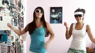 Two spoiled girls dancing sexy in front of camera--_short_preview.mp4