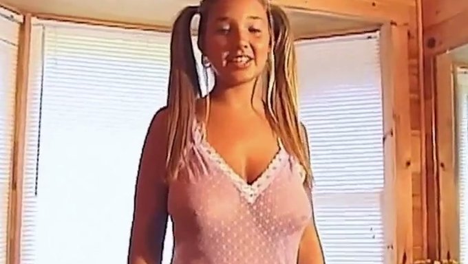Pigtailed angel likes to wear skimpy clothing and she's got flawless tits