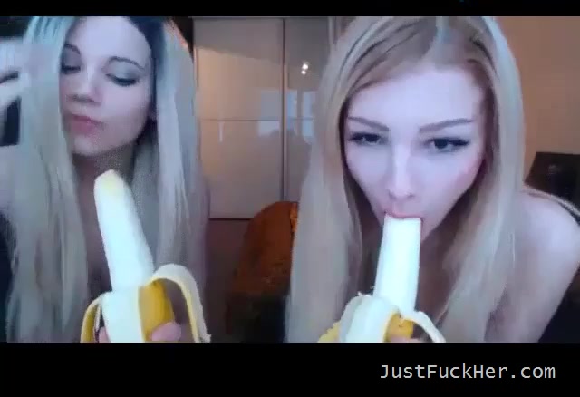 I can't believe that they are giving blowjobs to bananas for me on cam