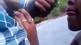 Four eyed ebony chick doesn't mind sucking a dick in public--_short_preview.mp4