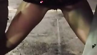 Babe in a sparkly dress pees in a parking lot--_short_preview.mp4