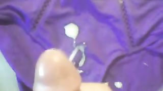 Found purple panties of my wife and wanked my cock with it--_short_preview.mp4