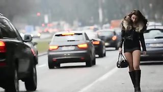 Street hooker wear a fur jacket and a mini skirt--_short_preview.mp4