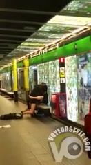 Horniest lovers ever having sex on the metro of Barcelona