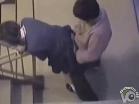 Amateur Asian girl banged in a stairwell