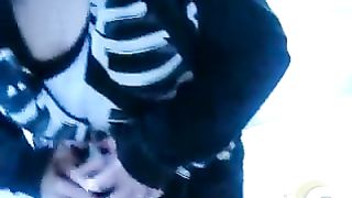 Goth GF pisses and flashes tits outdoors--_short_preview.mp4