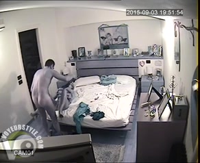 Cheating wife caught by a hidden camera