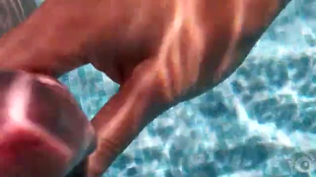 Naked cutie sucks my weenie in the pool