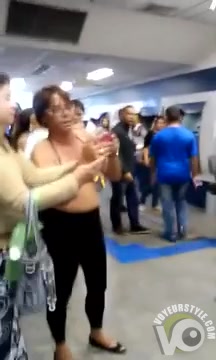 Angry Brazilian senorita protesting in her underwear