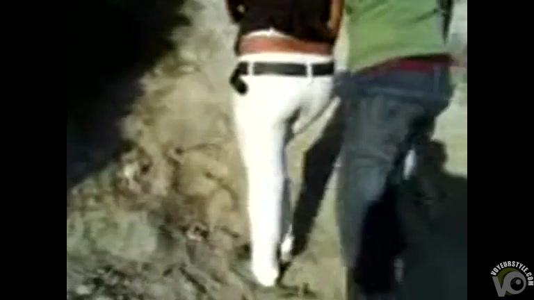 Nice bum in a pair of tight white jeans