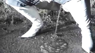 Hot chick in boots urinates on the road at night--_short_preview.mp4