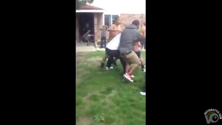 Big brawl with black chicks throwing punches