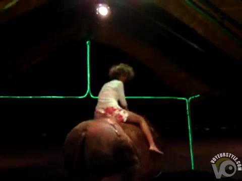 Fascinating babe in a long bull ride