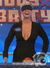 Kaley Cuoco cleavage on talk show