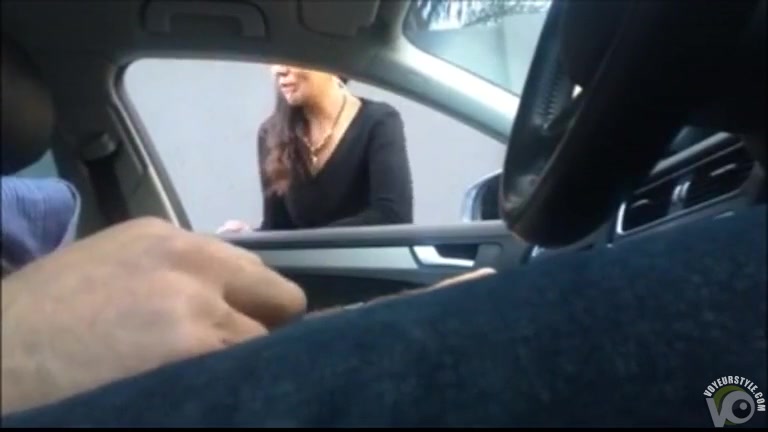 Car wanking as a woman scolds him