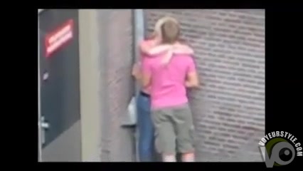 Public screwing couple filmed by passersby