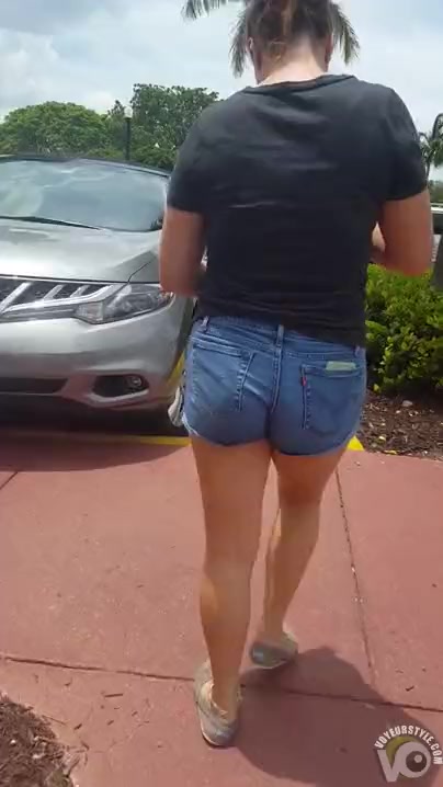 Following her lovely booty in denim shorts