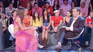 Skimpy dress cleavage tease on TV talk show--_short_preview.mp4