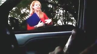 Gorgeous ginger lady has no idea that exhibitionist was cumming while she gave him directions--_short_preview.mp4