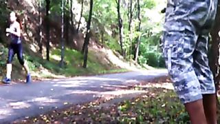 Dude exposes his cock to a jogger on public path--_short_preview.mp4