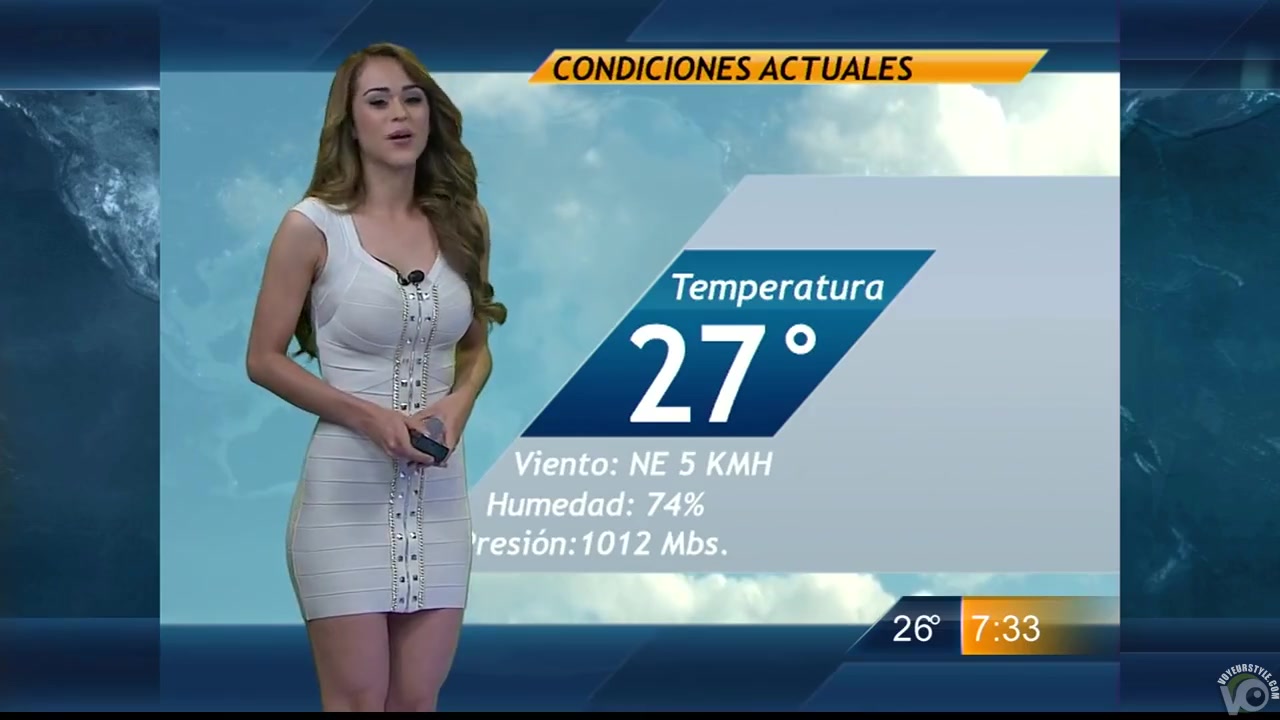 Fantastic lady delivers the weather report in a tight dress
