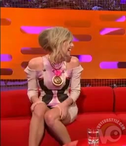 Upskirt with a famous lady on a TV show