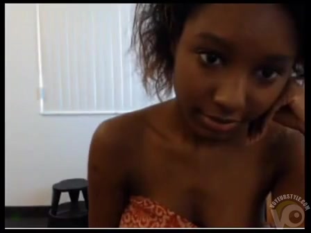 Full nudity in her webcam strip show