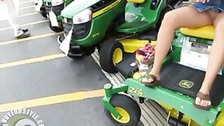 Awesome upskirt pussy while we shop for lawnmowers--_short_preview.mp4