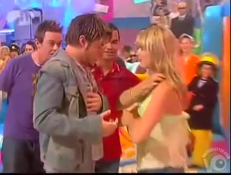 Nipple slip with blonde on British chat show