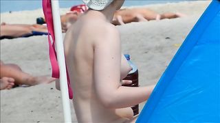 Amateur at the beach has perky tits and puffy nipples to stare at--_short_preview.mp4