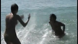 Naked brunette teens splash in the lake--_short_preview.mp4