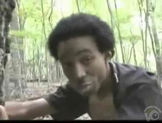 Big black ass gets humped out in the woods
