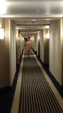 Walking nude through the hotel