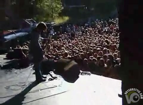 Lead singer fucks his fan girl on stage at rock show