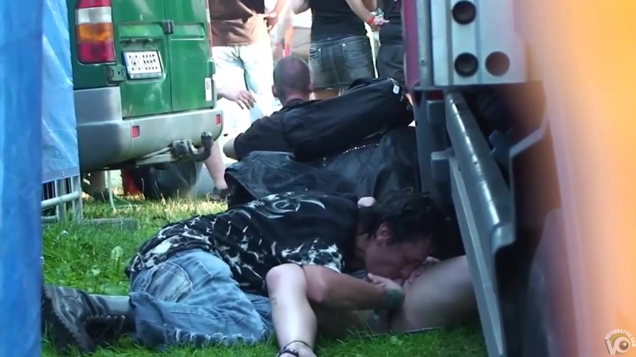 Drunk punks caught copulating outdoors behind two trucks