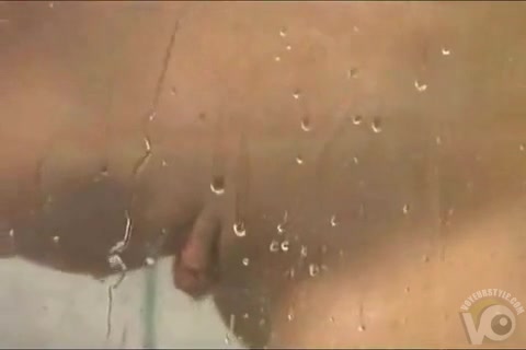 My busty girlfriend makes shower masturbation for me