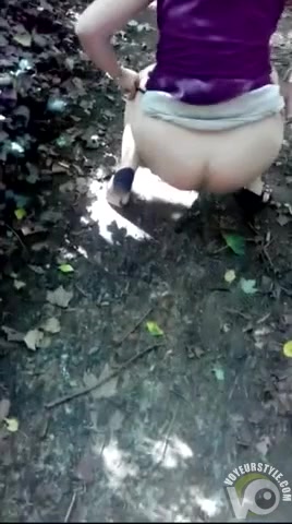 My desperate GF enjoys pissing hard in the middle of the woods