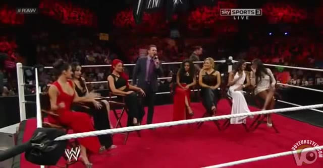 Perky nipple in the WWE ring