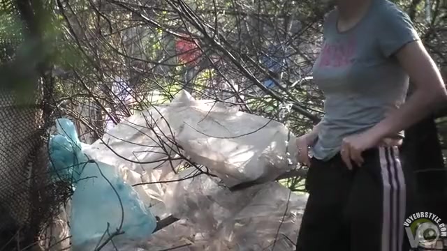 Ukrainian amateurs take turns pissing in the woods