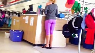 Blonde shopaholic in pink sweatpants gets her behind taped--_short_preview.mp4
