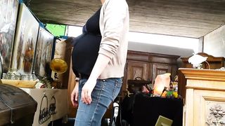 Pregnant girl cleans around the house and has her cleavage shown--_short_preview.mp4