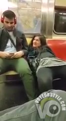 Wasted girl caught masturbating while looking at a stranger