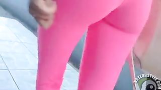 Hot pink spandex hugs her sexy ass and legs--_short_preview.mp4