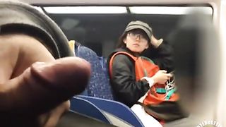 Asian woman sees him stroking on the train--_short_preview.mp4