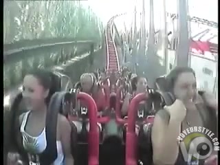 Bouncy big boobs on a roller coaster cam