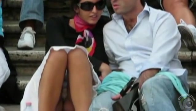 European upskirt footage with perfect panty shot