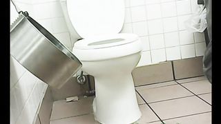 Chubby redhead lady in the public restroom pisses and wipes her pussy--_short_preview.mp4