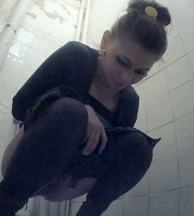 Lovely white sexy amateur girl in the restroom filmed on cam