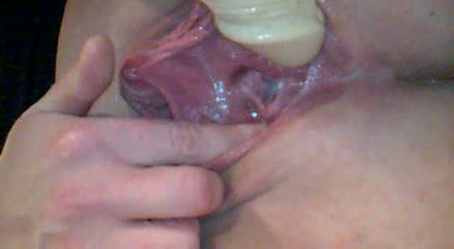 Big lipped pink pussy getting penetrated witha dildo