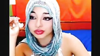 Paki slut in scarf shows her tits and fingers her cunt--_short_preview.mp4